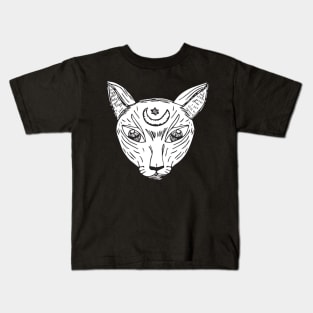 Devon rex Cat Holding On Kids T-Shirt